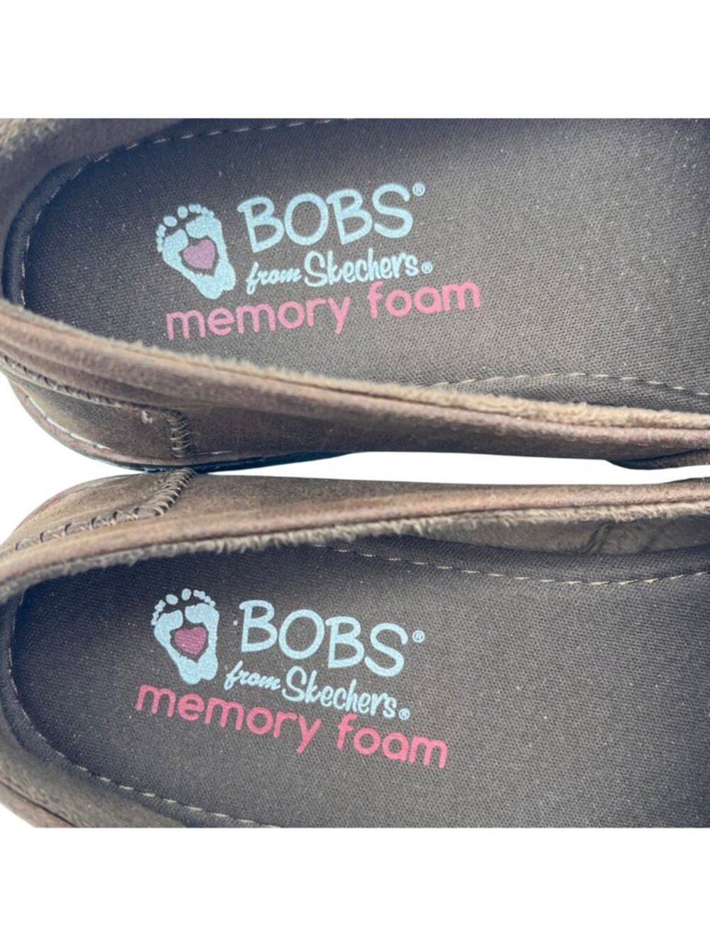 BOBS From Skechers Brown Memory Foam Slip-On Shoes Womens Size 8 With Faux Fur - Picture 4 of 15
